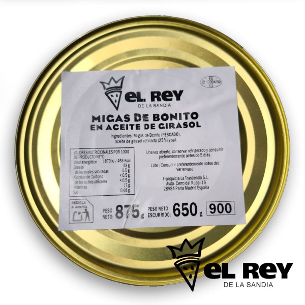 Lata de migas de Bonito en Aceite de Girasol 875g x 12 pcs